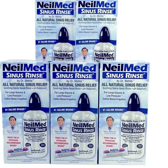NeilMed All Natural Sinus Rinse Lot of 5 Exp 6/ 2027+ Great for Travel a… - Picture 1 of 7